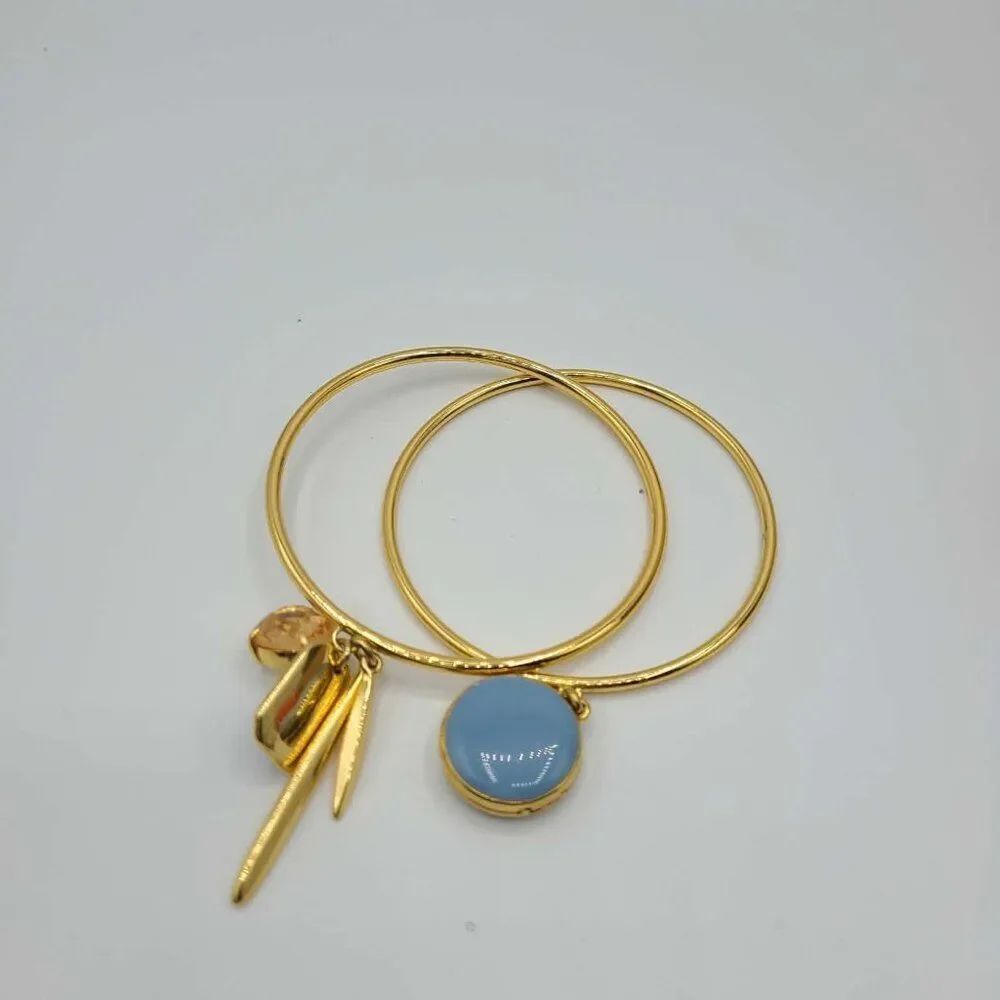 J Crew 2 Bangle Bracelets with Charms